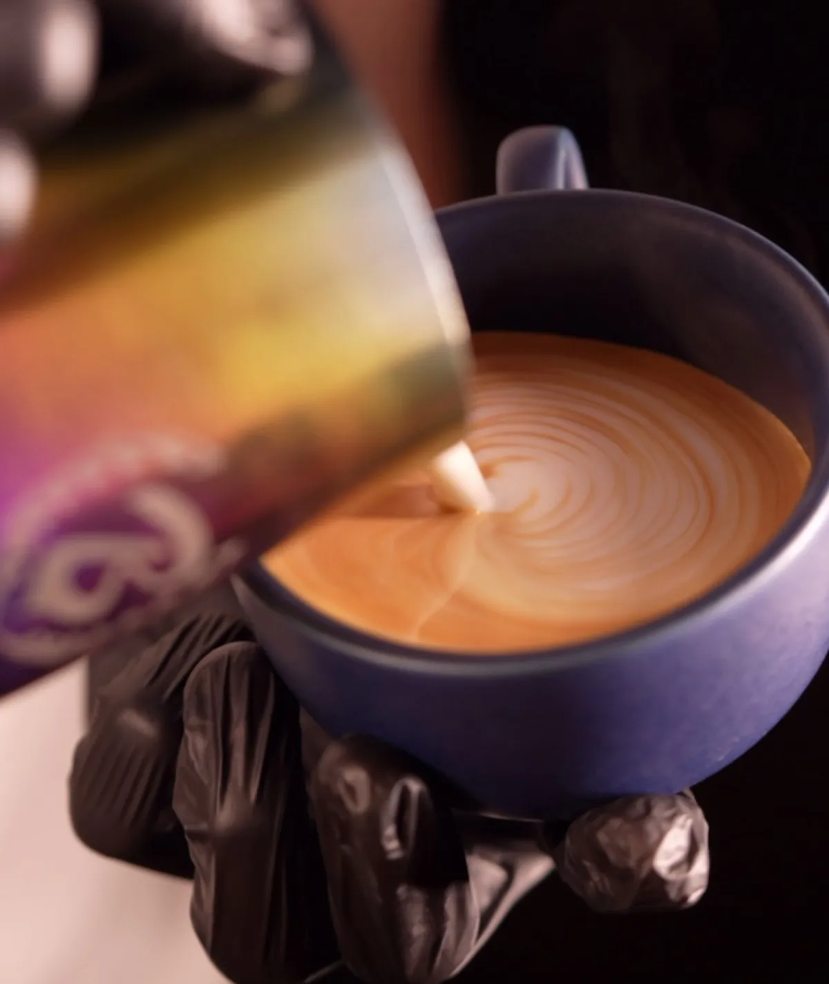 Latte made with 100% Arabica beans at Nine Foxes Down